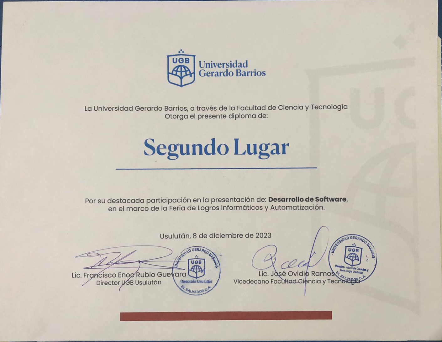 2do Lugar Desarrollo de Software